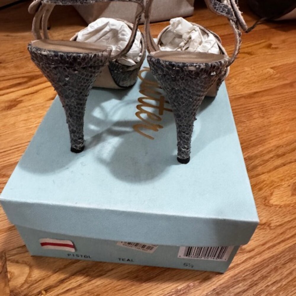 Stuart Weitzman Snakeskin Platform High Heel Sand… - image 5